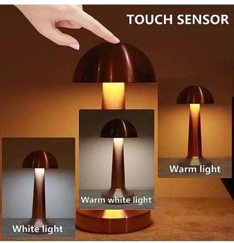 Modern Mushroom Table Lamp – Rechargeable Touch Control LED with 3 Color Modes