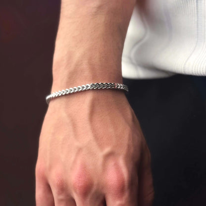 Silver Foxtail Chain Bracelet for Men