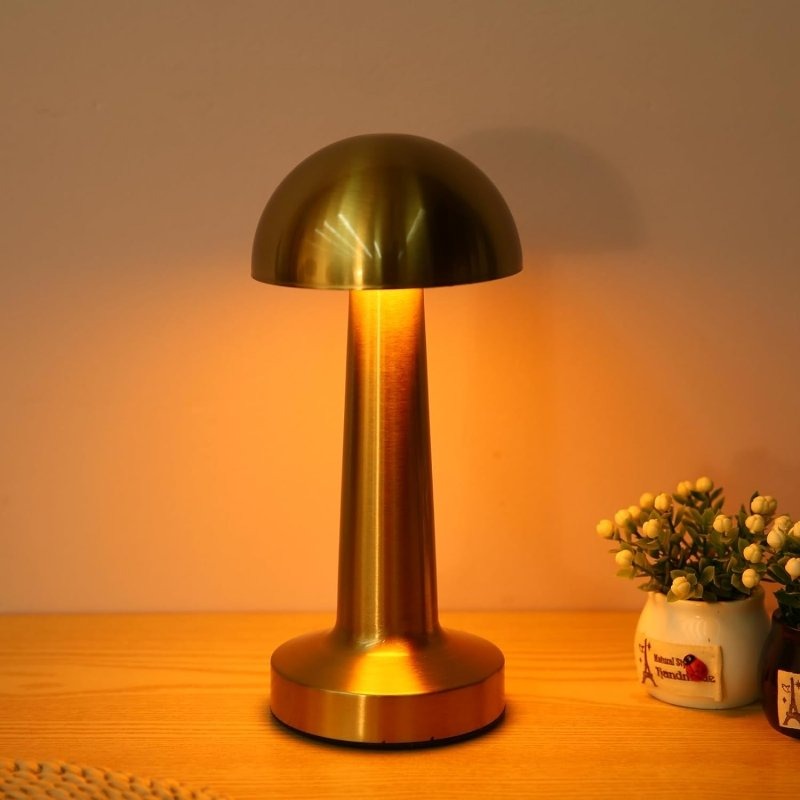 Modern Mushroom Table Lamp – Rechargeable Touch Control LED with 3 Color Modes